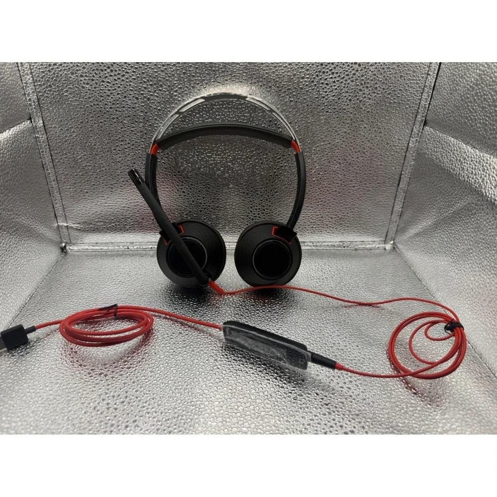 Poly EncorePro‎ HW520V Stereo Headset with Noise Cancelling Mic Red Cord
